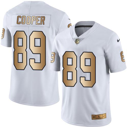 Nike Raiders #89 Amari Cooper White Men's Stitched NFL Limited Gold Rush Jersey - Click Image to Close